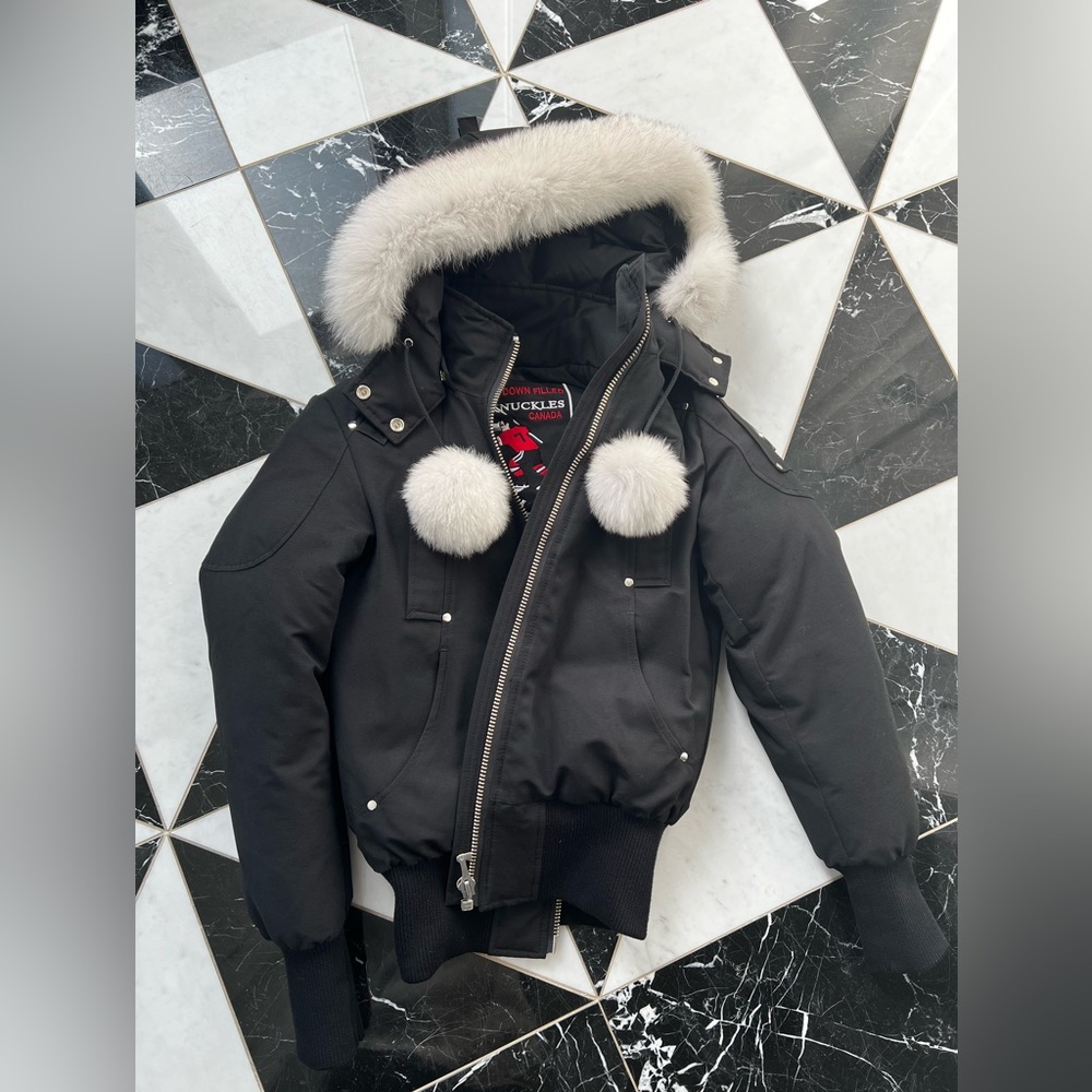 Super warm Moose Knuckles Puffer Bomber is Jacket.